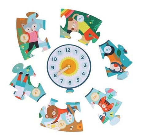 Petit Collage Podlahové puzzle Ilustrované učební hodiny
