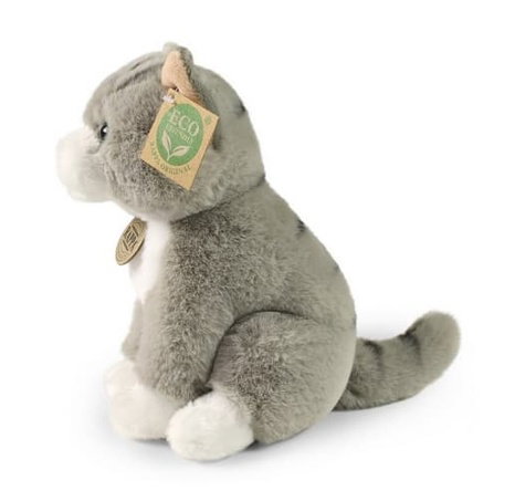 Rappa Plyšová kočka sedící šedá 23 cm SOFT COLLECTION, ECO-FRIENDLY