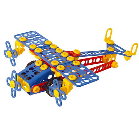 Mechanik Hugo staví Letadlo Seva stavebnice s nářadím 144ks 4+