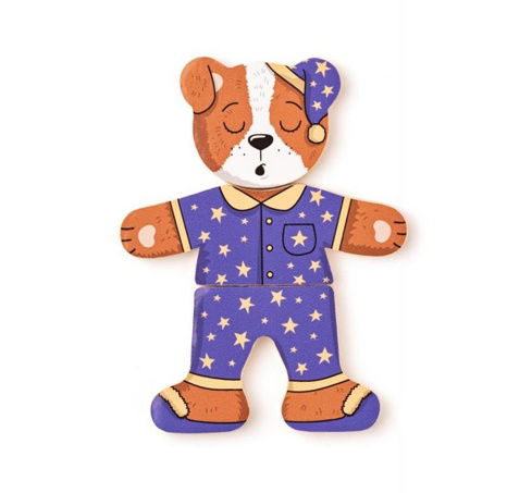 Puzzle Šněrovací šatní skříň Pejsek, 18 dílů