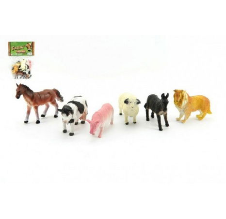 Zvířátka domácí farma 6ks plast 9 cm