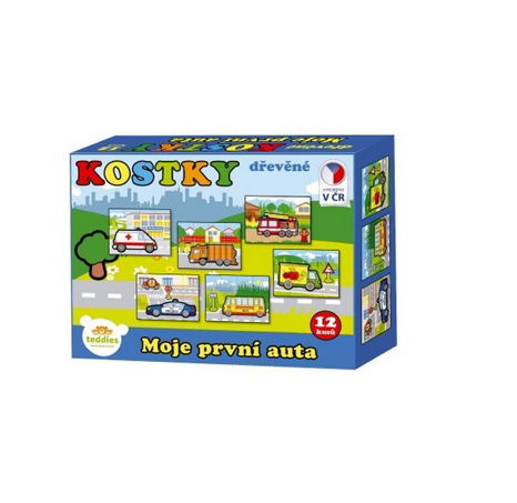 Kostky kubus dřevěné Moje první auta 12ks