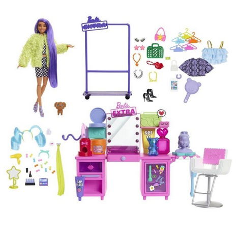 Barbie EXTRA ŠATNÍK S PANENKOU HERNÍ SET