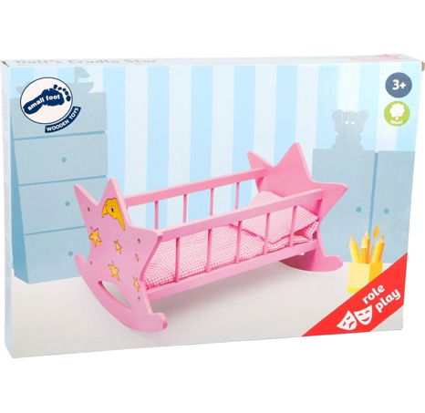 Small Foot - Hölzerne Wiege mit rosa Stern