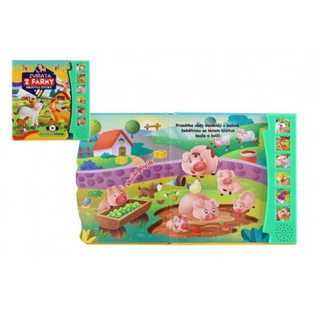 Zvuková knížka Zvířátka na farmě Objevuj zvuky CZ verze 19x19,5cm