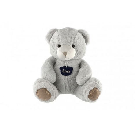 Bär sitzend Plüsch 40cm grau in Tasche