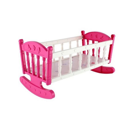 Panenka miminko 38cm měkké tělo s dudlíkem s kolébkou v krabici