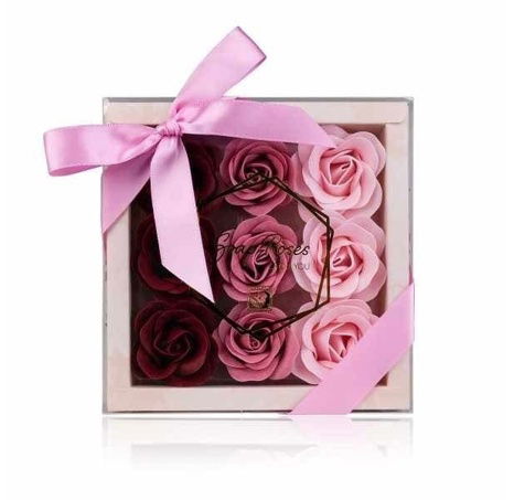 Mýdlový květ růže 9x4g v dárkovém boxu