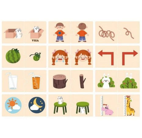 Dřevěné puzzle protiklady