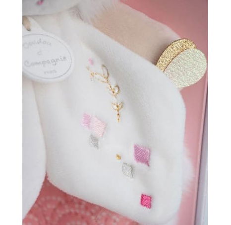 Doudou Dárková sada - Hračka růžový kamarád králíček 24 cm