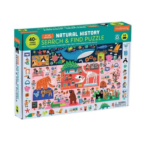 Mudpuppy Puzzle Falten und Suchen "Naturhistorisches Museum" 64 Teile