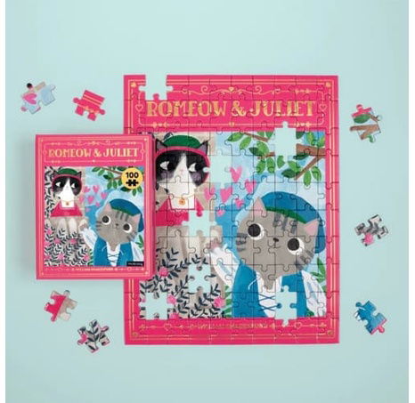 Mudpuppy Puzzle Romeow & Juliet Bookish Cats 100 dílků