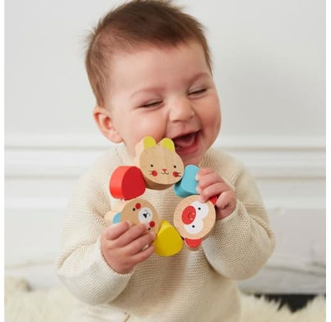 Petit Collage Dřevěné kousátko zvířátka