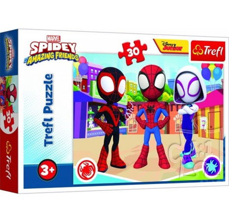Puzzle Dobrodružství Spideyho a přátel 27x20cm 30 dílků v krabičce 21x14x4cm