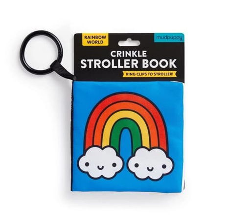 Mudpuppy Látková kniha k zavěšení na kočárek Duhový svět