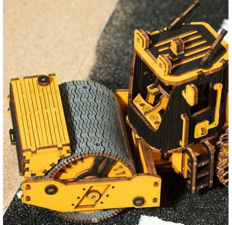 RoboTime dřevěné 3D puzzle Silniční válec