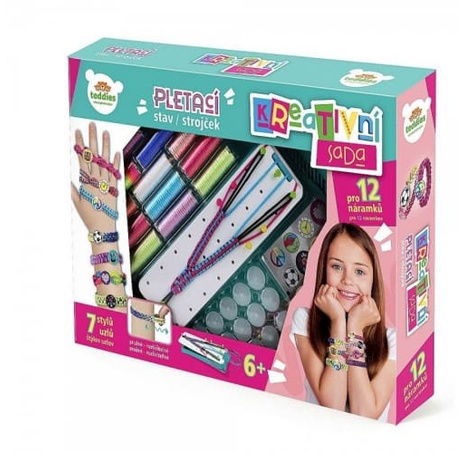 Kreativní sada Vyrob si náramek - pletací stav s doplňky v krabici