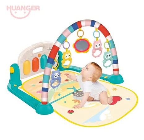 Podložka s hrazdičkou Sovičky tyrkysová