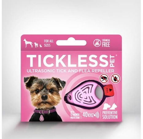 TICKLESS PET Ultrazvukový odpuzovač klíšťat a blech pro psy Růžová