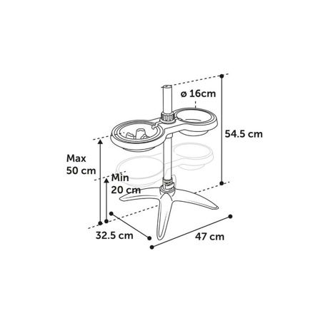 Flamingo Stojan na misky pro psa SUVI šedý 600ml a 800ml