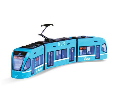 Moderní tramvaj DPO Ostrava modrá 47 cm
