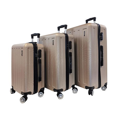 Bavy Cestovní kufr skořepinový Stripes Gold beige - set 3 ks