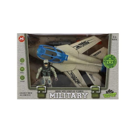 Vojenská sada stíhačka + voják s doplňky