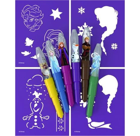 Fixy foukací 6ks se šablonami Ledové království/Frozen v krabičce 12x19cm