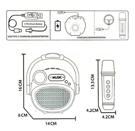 Bavytoy Bluetooth karaoke set se dvěma mikrofony