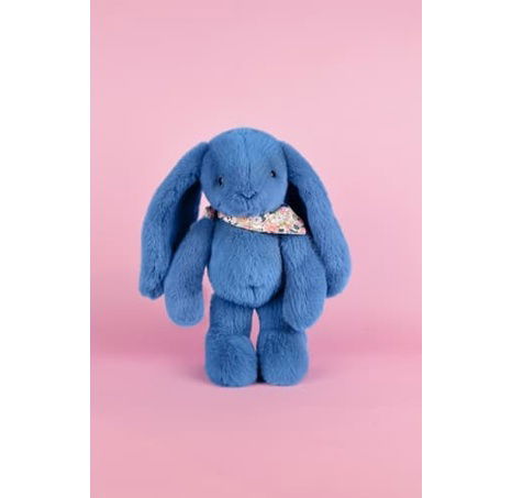 Doudou Plyšový králíček s šátkem modrý 35 cm