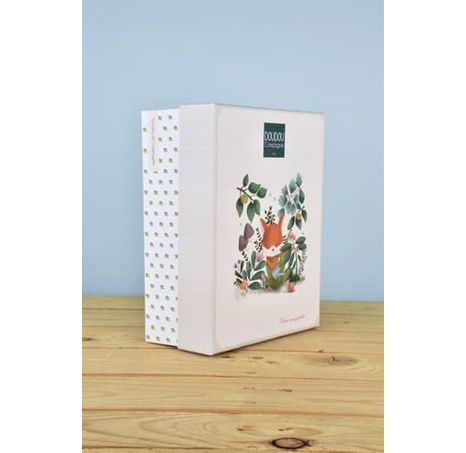 Doudou Dárková sada Plyšová liška Romarin s chrastítkem 21 cm