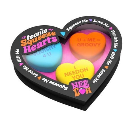 Schylling NeeDoh Mačkací antistresová srdíčka 3 ks