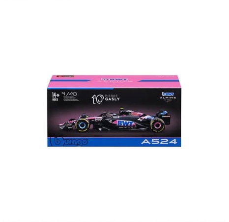 Bburago - RACE Formule F1 v dekorativním boxu, Team Alpine A524 (2024), #10 Pierre Gasly, 1:43