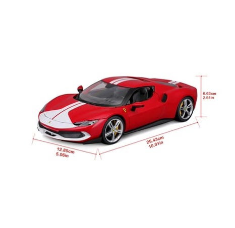 Bburago - RACE+PLAY, Ferrari 296 GTB ASSETTO FIORANO, červená, 1:18