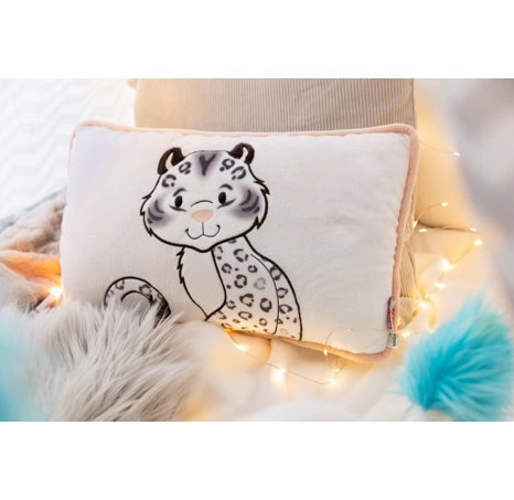 NICI GREEN Polštář sněžný leopard Eleni Snowbell 43x25 cm