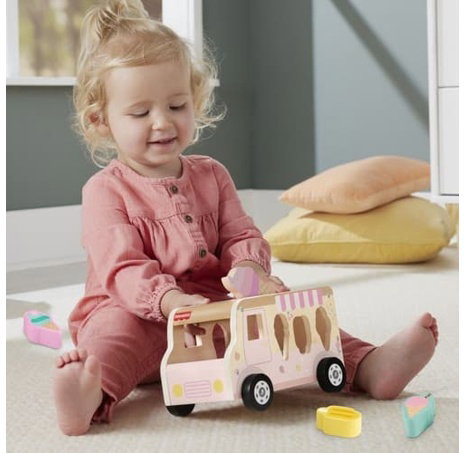 Fisher Price DŘEVĚNÁ VKLÁDAČKA ZMRZLINÁŘSKÉ AUTO