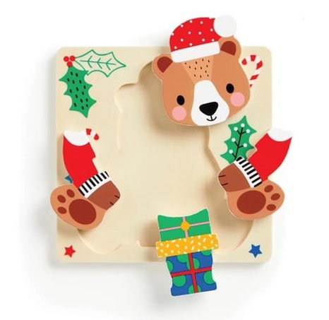 Mudpuppy Dřevěné puzzle sada 4 puzzle Vánoce