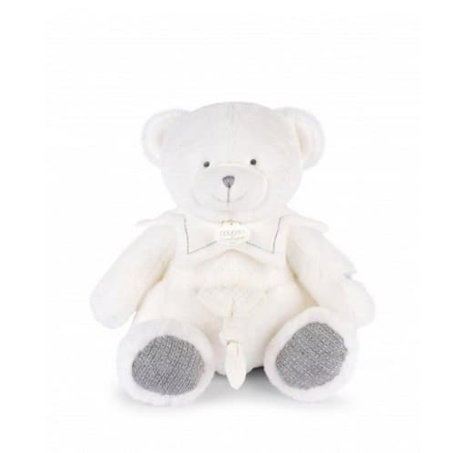 Doudou Dárková sada Plyšový medvídek s dečkou 30 cm šedý