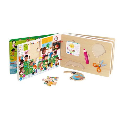 Vilac Dřevěná knížka s puzzle Aktivity