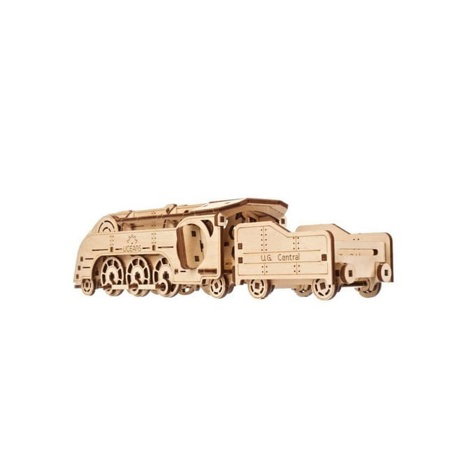 Ugears 3D dřevěné mechanické puzzle MINI Lokomotiva