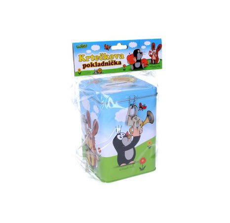 Pokladnička Krtek kvádr se zámkem plech