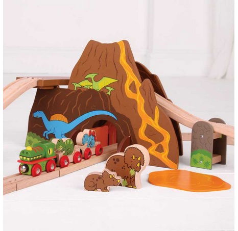 Bigjigs Rail Dřevěná vláčkodráha dinosauři