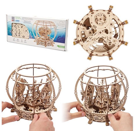 Ugears 3D dřevěné mechanické puzzle Mechanické akvárium