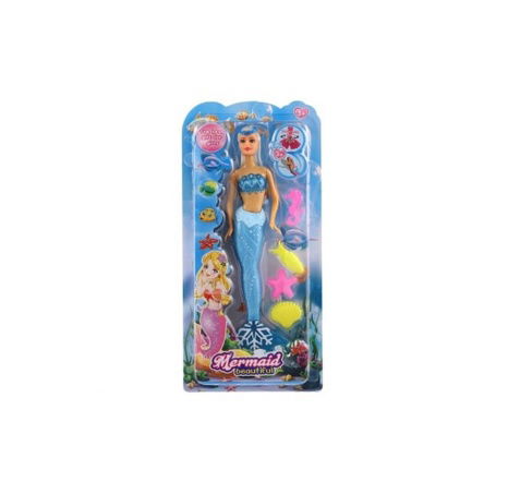 Panenka mořská panna s doplňky na kartě