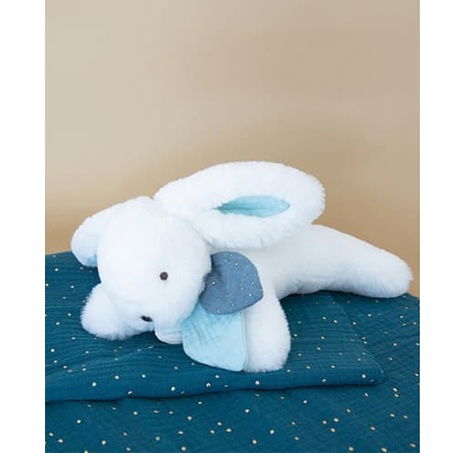 Doudou Dárková sada - Plyšový králíček s bílou bambulkou 25 cm