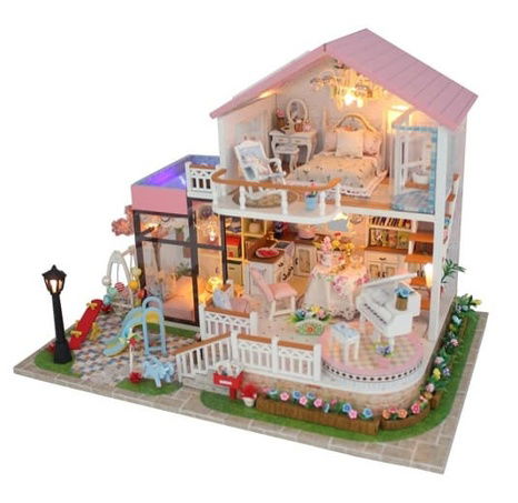Zwei Kinder Miniaturhaus Niedliche Villa