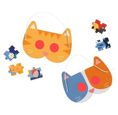 Petit Collage Puzzle kočky 100 ks s 3D brýlemi