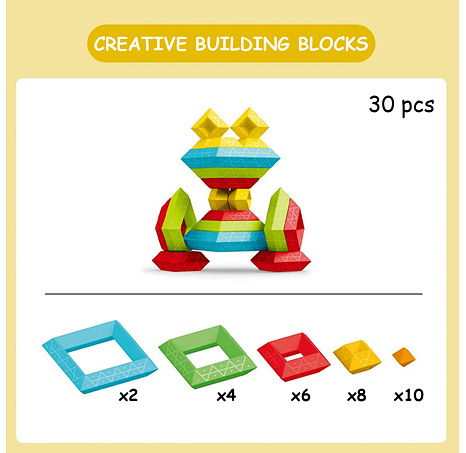 Bavytoy stavebnice s geometrickými tvary 30ks