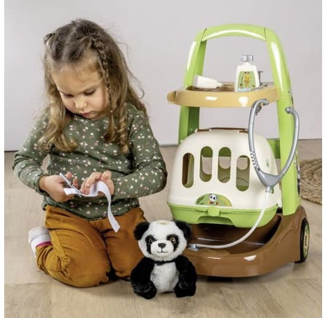 Veterinární vozík s pandou a přepravním boxem 2v1