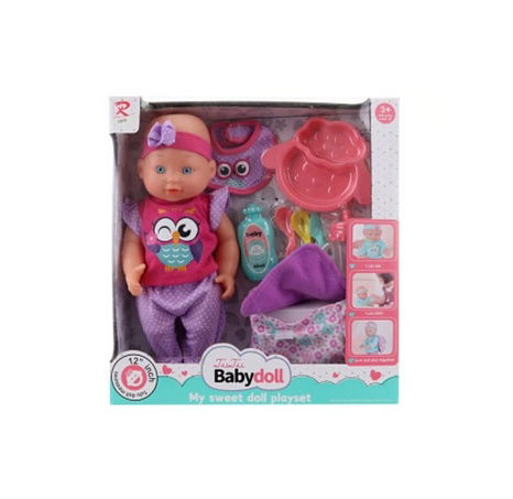 Baby pinkelndes Mädchen mit Zubehör 30 cm